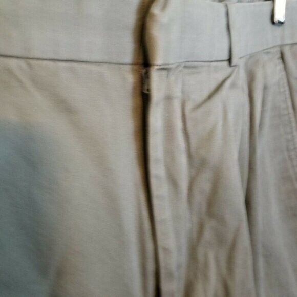 Lands' End Mens Size 34R Gray  Solid Straight Leg Chino Khaki Pants - Picture 7 of 10